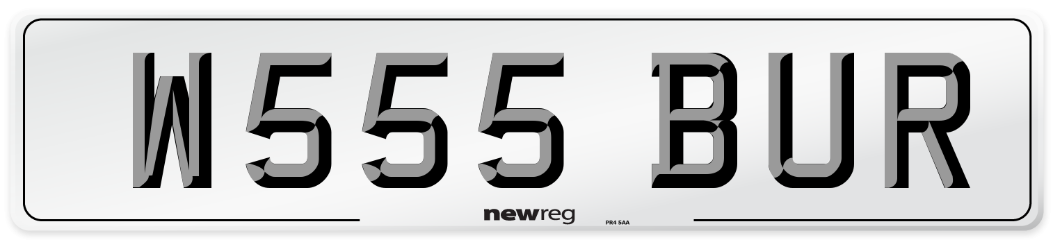 W555 BUR Number Plate from New Reg